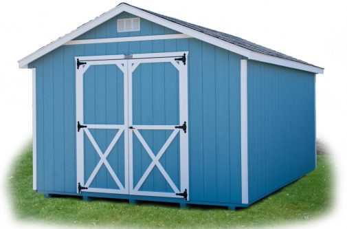 Blue Cottage Shed by Yoder Building Company